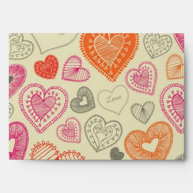 Hearts pattern envelope (Front)