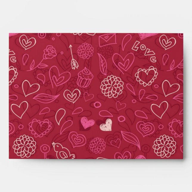 Hearts pattern envelope (Front)