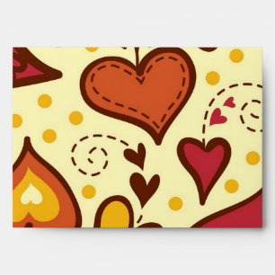 Hearts pattern envelope