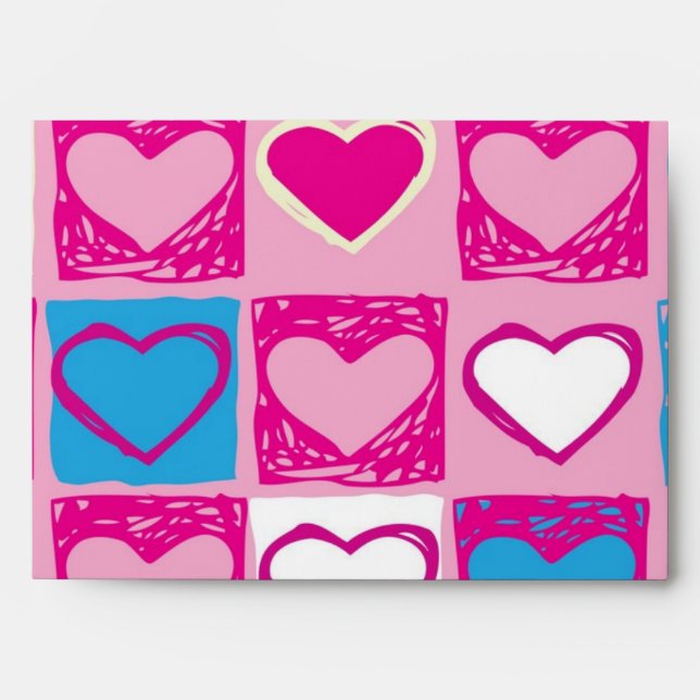 Hearts pattern envelope (Front)