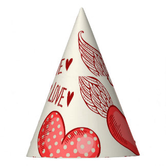 Hearts Pattern for Valentine's Day Party Hat