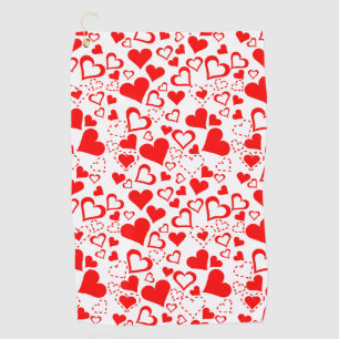 Hearts Pattern Golf Towel