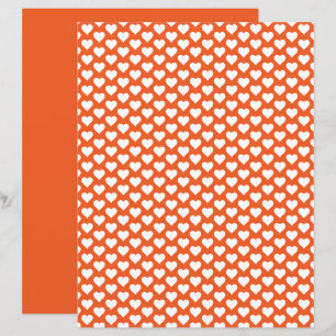 Hearts Pattern Halloween Orange Scrapbook Paper