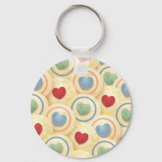 Hearts pattern in vintage style key ring