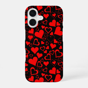 Hearts Pattern iPhone 16 Case