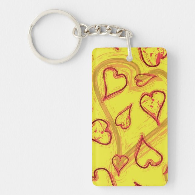 Hearts pattern key ring (Front)