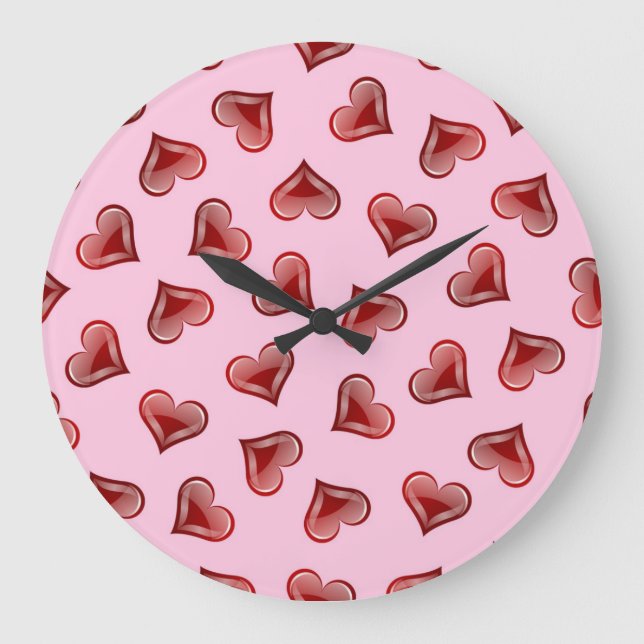 Hearts pattern large clock (Front)