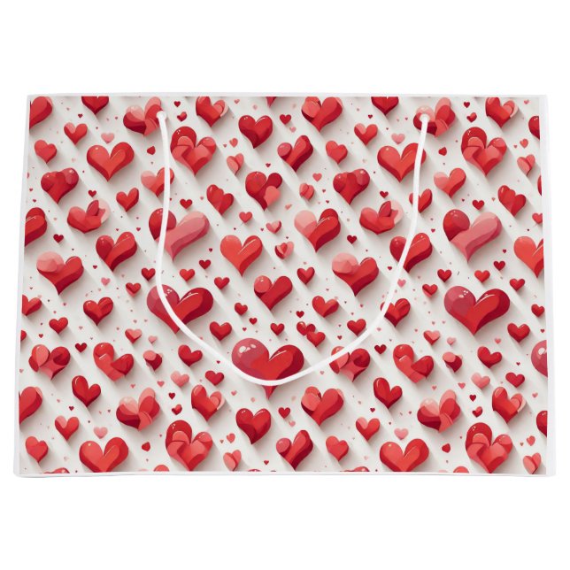 Hearts pattern large gift bag (Front)