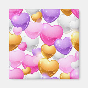 Hearts pattern magnet