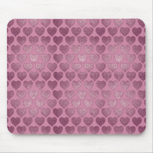 Hearts pattern mouse pad