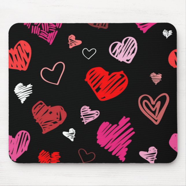Hearts pattern mouse pad (Front)