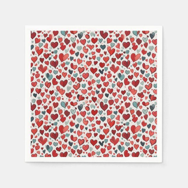 Hearts pattern napkin (Front)