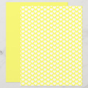 Hearts Pattern Pastel Yellow Shade Scrapbook Paper