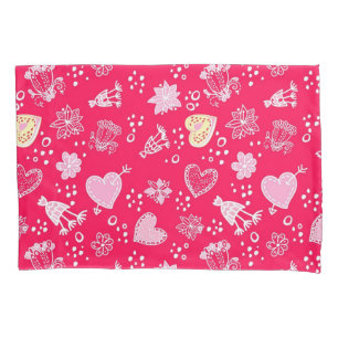 Hearts pattern pillowcase