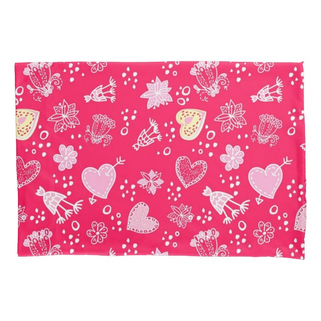 Hearts pattern pillowcase (Front)