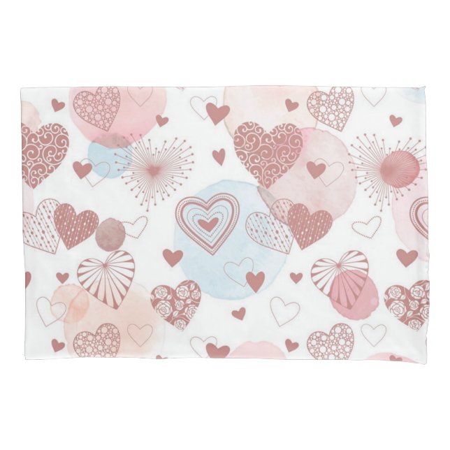 Hearts pattern pillowcase (Front)