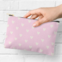 Hearts Pattern Pink and Cream Print