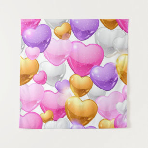 Hearts pattern tapestry