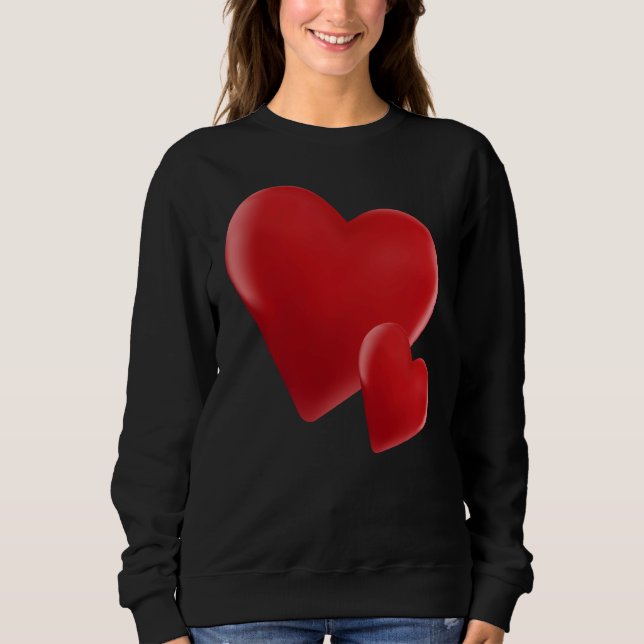 Hearts Pattern Valentines Day Cute Love V Day Paja Sweatshirt (Front)