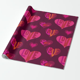 Hearts pattern wrapping paper