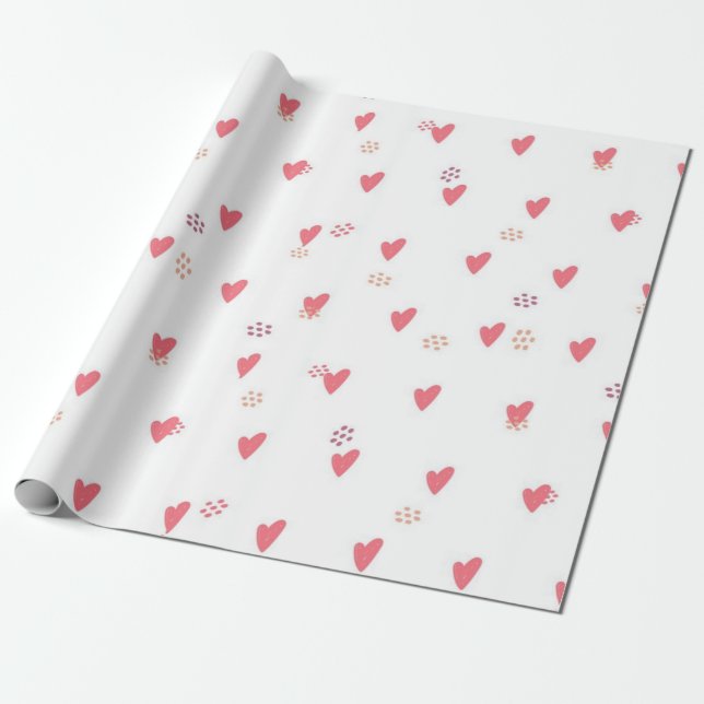 Hearts pattern wrapping paper (Unrolled)
