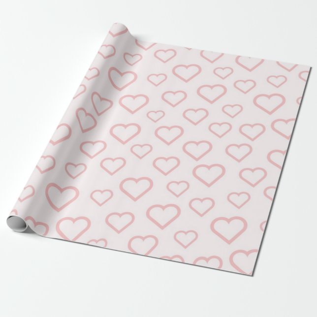 Hearts pattern wrapping paper (Unrolled)
