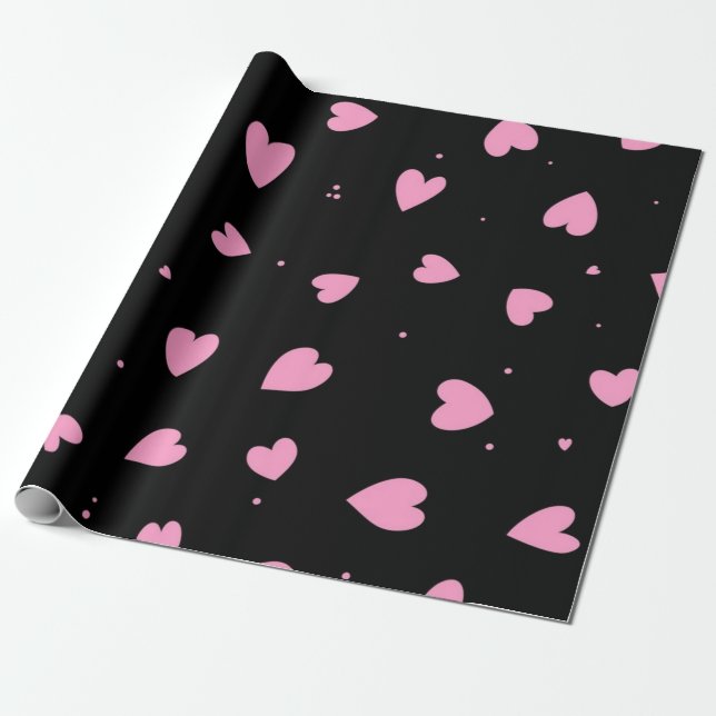 Hearts pattern wrapping paper (Unrolled)