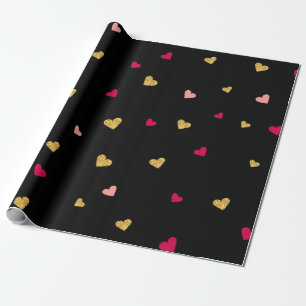 Hearts pattern wrapping paper