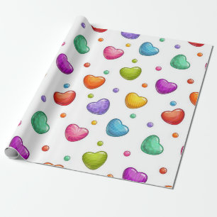 Hearts pattern wrapping paper