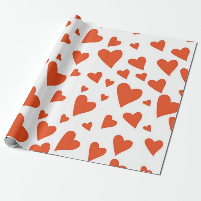 Hearts pattern wrapping paper (Unrolled)