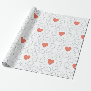 Hearts pattern wrapping paper
