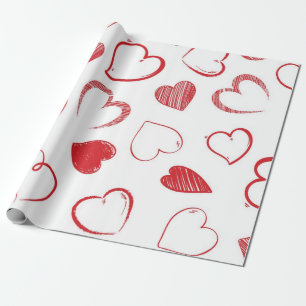Hearts pattern wrapping paper