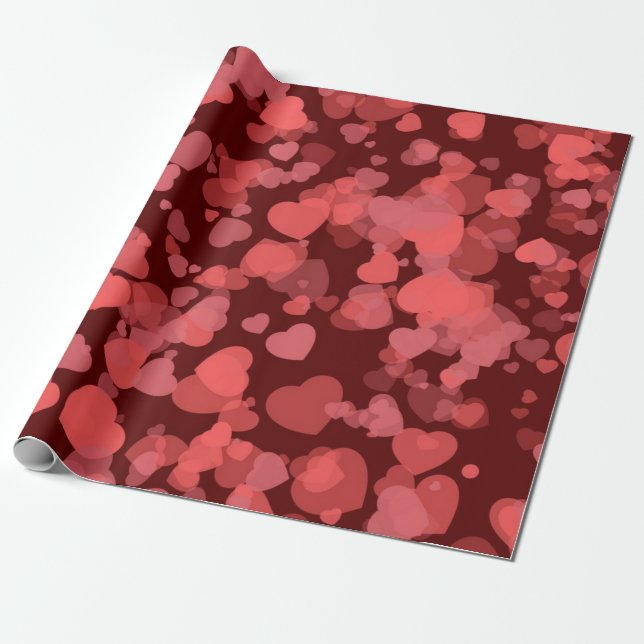Hearts pattern wrapping paper (Unrolled)