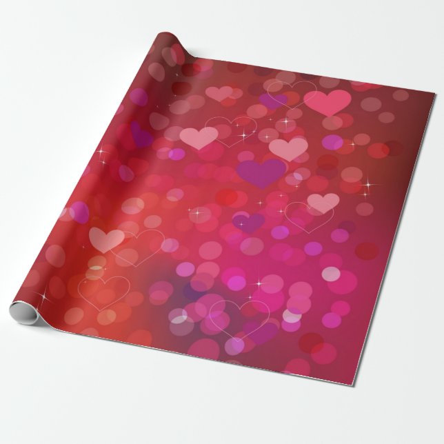 Hearts pattern wrapping paper (Unrolled)