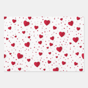 Hearts pattern wrapping paper sheet