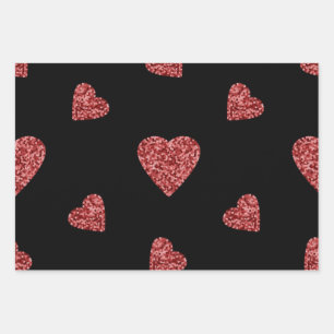 Hearts pattern wrapping paper sheet