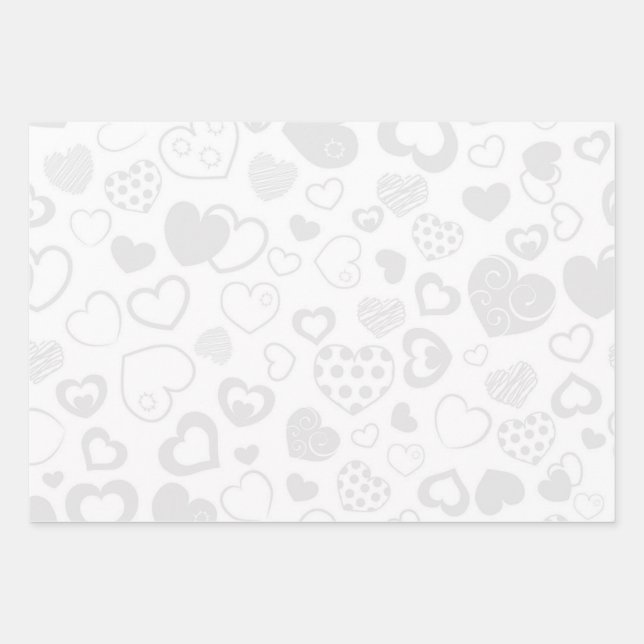Hearts pattern wrapping paper sheet (Front)
