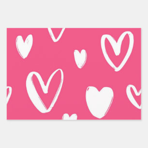 Hearts pattern wrapping paper sheet
