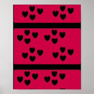 Hearts patterned background on poster