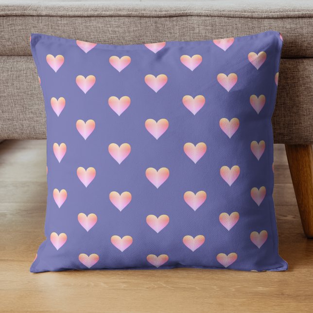 Hearts Periwinkle Pink Cute Pretty Modern Cushion (Creator Uploaded)
