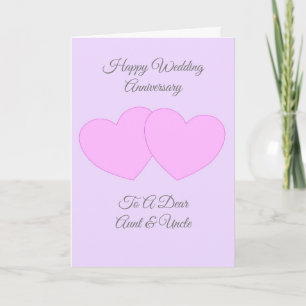 Hearts Personalised Aunt Uncle Wedding Anniversary Card