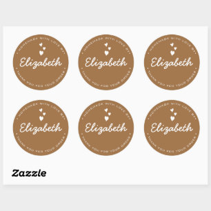 Hearts Personalised Cocoa Homemade with Love Classic Round Sticker