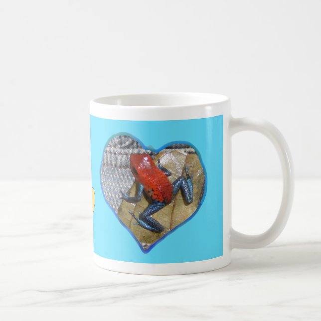 Hearts Photo Coffee Mug Blue (Right)