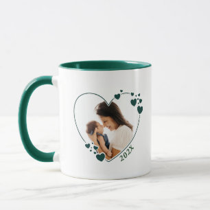 Hearts Photo Frame Mug Hunter Green