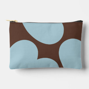 hearts pieces brown blue chic stylish accessory pouch