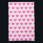 Hearts Pink Kitchen Towel - Your Colour<br><div class="desc">Pink Hearts Kitchen Towel - Choose / add your favourite background colours / or text !</div>