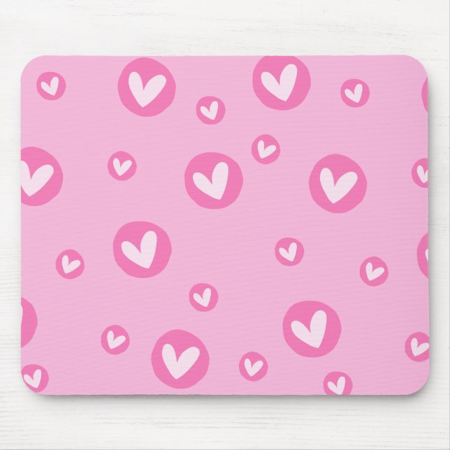 Hearts Pink Mousepad (Front)