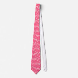 Hearts Pink Neck Tie - Custom Colours
