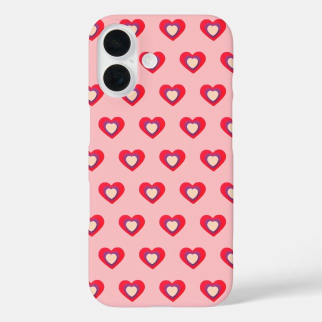 Hearts Pink Red Purple Valentine iPhone /iPad case (Back)
