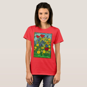 Hearts plant in garden van Gogh style T-Shirt